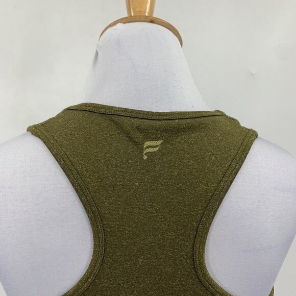 Fabletics Sports Bra Women M Medium Moss Seamless Low Impact Logo Band High Neck - Picture 6 of 13